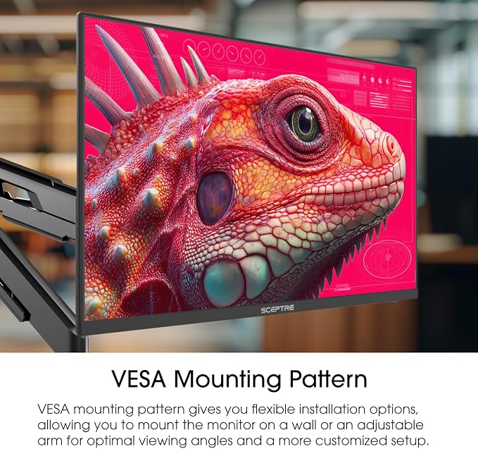 New! Sceptre 27-inch Prime Gaming Monitor DisplayPort x2 180Hz HDMI x2 180Hz Build-in Speakers, Machine Black 2027 (E275B-FW180T Series)