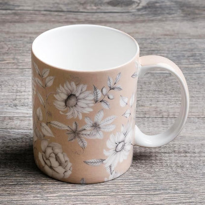 Maison d' Hermine Coffee Mug with Handles Tea Cups (15 Ounce, Pack of 1) | Fine Bone China Coffee Mugs for Hot Beverages Cappuccino Latte Home Restaurant Spring Summer -Pretty Autumn - Mono Autumn
