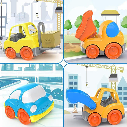 P&C 12.2" Toddler Construction Dump Truck Toys for Ages 2-4, Beach Sand Outdoor Toy Cars Dump Truck Set with Sounds and Lights for Kids 18M+, 2, 3, 4, 5, Ideal Birthday Christmas Gifts for Boys Girls