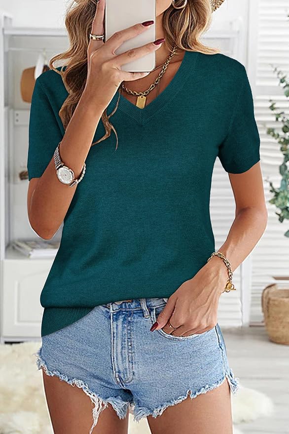 Arach&Cloz Women's Wool Blend Spring Summer Lightweight Business Casual Sweater Tops 2026