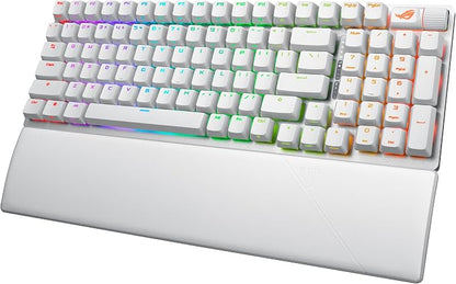 ASUS ROG Strix Scope II 96 Wireless Mechanical Gaming Keyboard – 96% Full-Size, Tri-Mode Connectivity, Hot Swappable Pre-lubed ROG NX Storm Clicky Switches, PBT Keycaps, RGB, PC/Mac Support - White