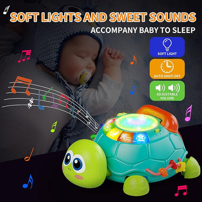Letapapa Baby Toys 6 to 12 Months, Tummy Time Toy for 12-18 Months, Musical Turtle Crawling Toys with Light & Sound, Birthday Gift Early Educational Toy for Baby Infant 6 7 8 9 10 Months 1 2 Year Old