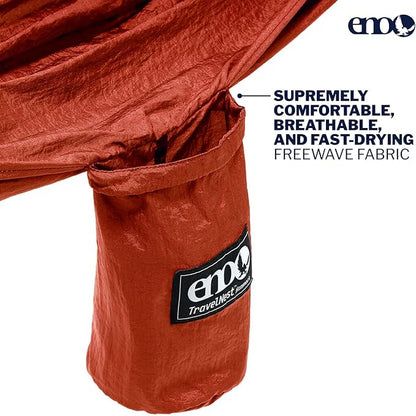 ENO TravelNest Hammock & Straps Combo - Portable Hiking and Camping Hammock with Straps Included - Travel Hammock for Camping, Hiking, Backpacking, a Festival, or The Beach + Straps Combo - Canyon