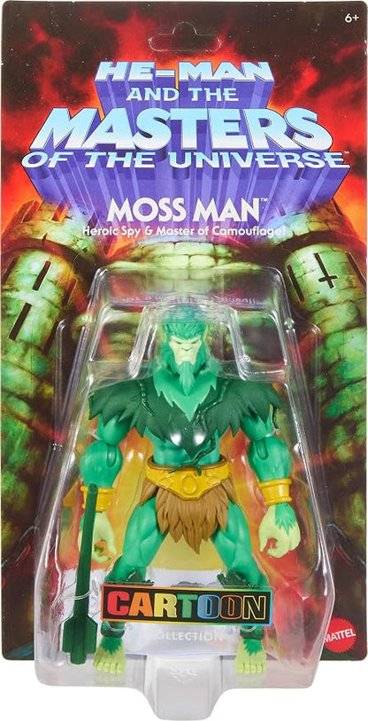 Masters of the Universe Origins Action Figure 200X Cartoon Collection Moss Man, 5.5 Inch 1980s Motu TV Hero, Detailed Design & Mace, Camouflaged Spy