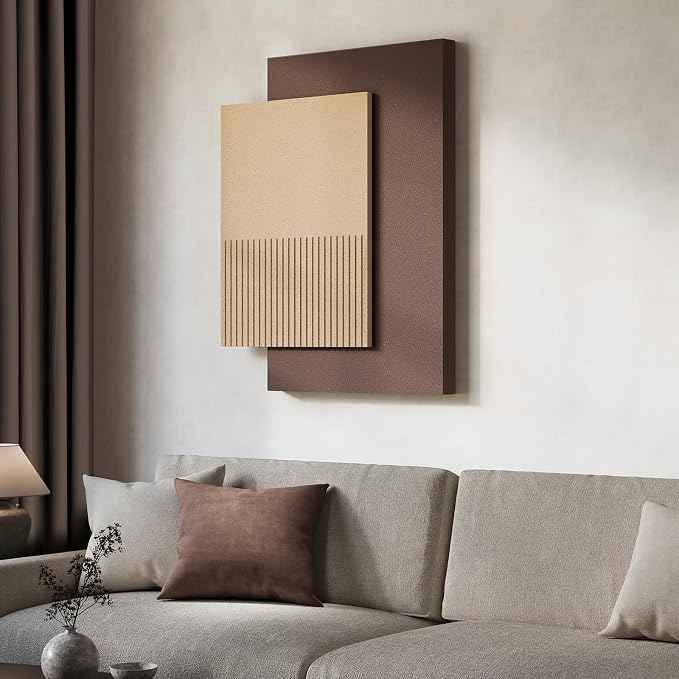 Cuspin Large 3D Textured Neutral Brown Wall Art, Modern Minimalist Paintings Beige Wall Decor, Neutral Abstract Artwork for Living Room Bedroom Dining Room Hallway Office Walls