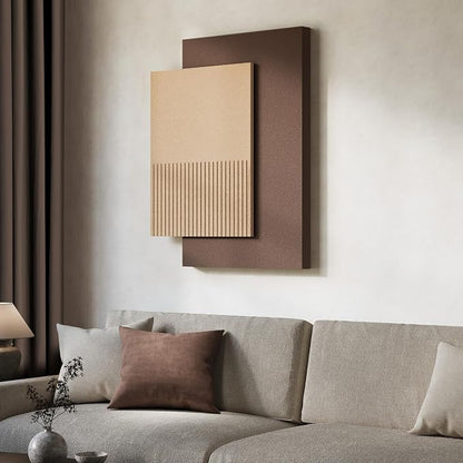 Cuspin Large 3D Textured Neutral Brown Wall Art, Modern Minimalist Paintings Beige Wall Decor, Neutral Abstract Artwork for Living Room Bedroom Dining Room Hallway Office Walls