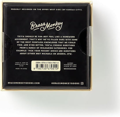 Brass Monkey Incredibly Pointless – Trivia Card Game Set with 200 Unique Questions About Pointless Knowledge for Adults and Kids Ages 13+