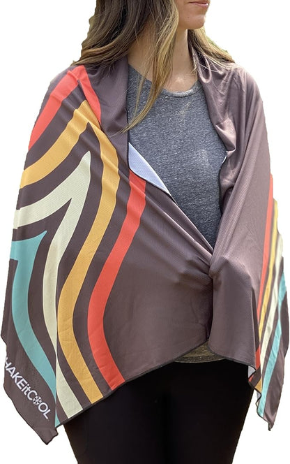 SHAKEitCOOL Large Cooling Shawl - Instant Heat Relief for Outdoor Events