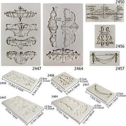 Crown Baroque Style Ornament Silicone Molds 5-count Art Decor Filigree Scrollworks