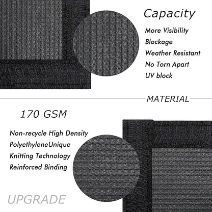 UPGRADE Privacy Fence Screen 6'x70' Dark Grey Outdoor 90% Visibility Blockage 170 GSM Mesh Shade Cover Panels for Backyard,Balcony,Home Decoration with Zip Ties,Customized Avaliable