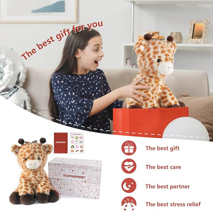 Niuniu Daddy 14" | 3.5 Pound Giraffe Weighted Stuffed Animal for Kids Adults, Calming Body Pillow for Sleeping, Sensory Sitting Lap Pad Toy Huggable Gift for Christmas Birthday