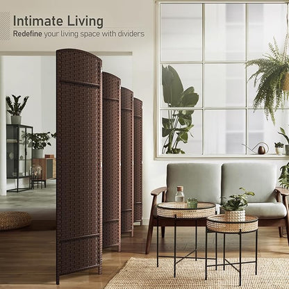 Sorbus 8 Panel Room Divider 6 ft. Tall - Privacy Screen, Extra Wide Double Hinged Panels, Mesh Hand-Woven Design, Partition Room Dividers and Folding Privacy Screens, Wall Divider for Room Separation