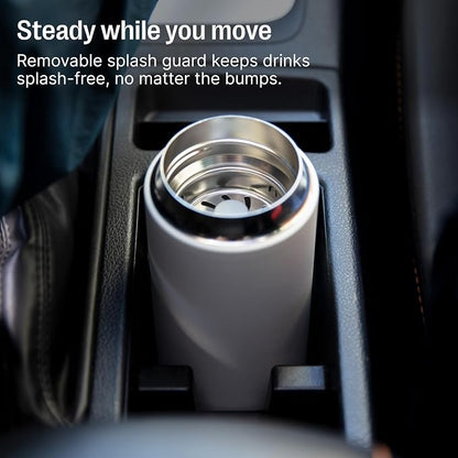Fellow Carter Move 12oz Ceramic-Lined Coffee Travel Mug - Vacuum-Insulated Stainless Steel Tumbler, No Metallic Taste, Leak-Proof, Hot 12Hr Cold 24Hr, Dishwasher Safe, BPA-Free, Matte White
