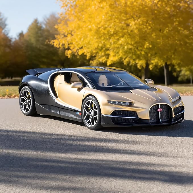 Car Toys for Boys 1 32 Diecast Cars Collectibles Car Model Kit,Metal Toy Car for Boys and Girls,Pull Back Cars with Lights and Sounds,Cars for Kids Ages 3-5（Gold）