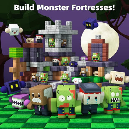 GobiDex 108PCS Magnetic Blocks & Figures Crew Playset, Build Weird Monster MagWonder with STEM Building Toys, Pretend Play Montessori Gift for Boys and Girls 3+ Years Old