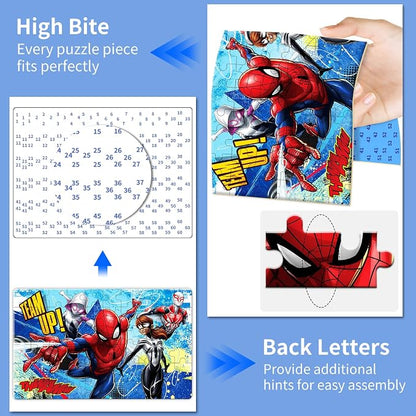 Kids Puzzles Ages 3-8, 60 Pieces Piece Jigsaw Puzzles in Metal Box, Educational Learning Toys for Boys and Girls, Premium Puzzle Games