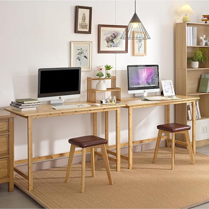 Nnewvante 47 Inch Computer Desk, Bamboo Writing Desk | Modern Simple Work Desk, for Home Office, Gaming Desk Study Table
