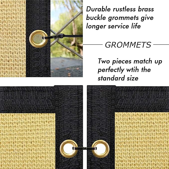 UPGRADE Privacy Fence Screen 8'x4' Sand Outdoor 90% Visibility Blockage 170 GSM Mesh Shade Cover Panels for Backyard,Balcony,Home Decoration with Zip Ties,Customized Avaliable