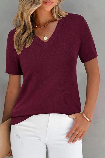 Arach&Cloz Women's Wool Blend Spring Summer Lightweight Business Casual Sweater Tops 2026