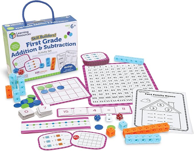 Learning Resources Skill Builders! First Grade Addition and Subtraction - Math Manipulatives, Number Recognition Skills, Classroom Must Haves, Teaching Materials, Back to School Essentials