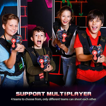 Laser Tag Guns Set of 4 Laser Tag Guns with Digital LED Score Display Vests,Gifts for Teens and Adults Boys & Girls,Adults and Family Fun,Gift for Kids Ages 8 9 10 11 12+Year Old Boy