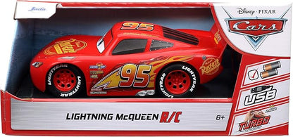 Jada Toys Pixar Cars 1:24 Lightning McQueen RC Remote Control Car 2.4 GHz Red Toys for Kids