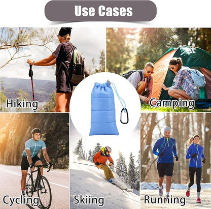 Lyreh Down Cotton Buckle Warm Phone Case, Protects from Freezing and Overheating, Perfect for Outdoor Camping (Light Blue)