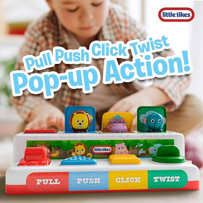 Lollipop Little Tikes Pop and Play Pals - Pop-Up Action Toy for Toddlers - Pull, Push, Click, Twist - Develop Motor Skills and Exploration Montessori Learning Toy