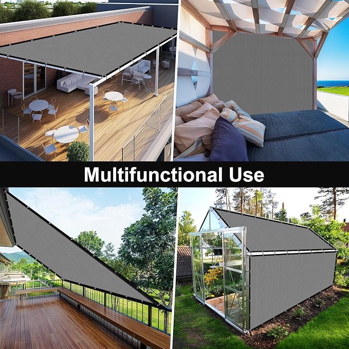 Artpuch 90% Sun Shade Cloth, 4 x 6 FT Pergola Shade Cover Canopy with Grommets, Sun Screen Fabric Tarp for Patio, Outdoor, Garden, Backyard, Blue Grey