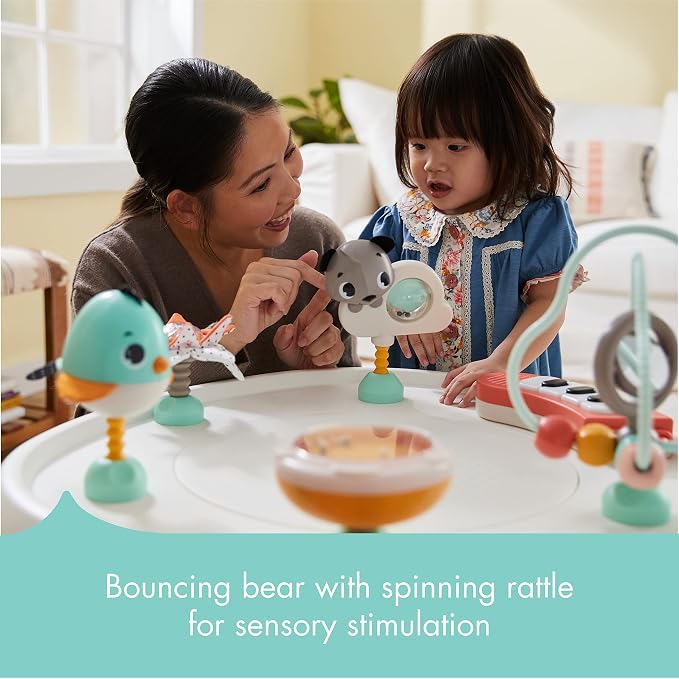 Tiny Love 5-in-1 Stationary Activity Center, 5 Modes of use: Tummy time, Activity Center, Baby Balance Board, Toddler Activity Table, Child Table and Chair, Magical Tales