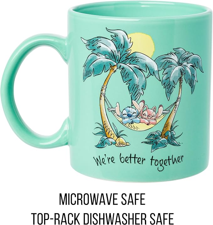Silver Buffalo Disney Lilo and Stitch Better Together, Ceramic Mug, 20oz | Angel, We're, 0.59 Liters