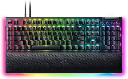 Razer BlackWidow V4 Pro Wired Mechanical Gaming Keyboard, Orange Switches | Tactile & Quiet Switches, Doubleshot ABS Keycaps, Command Dial, 8 Dedicated Macro Keys, RGB, Snap Tap, Magnetic Wrist Rest