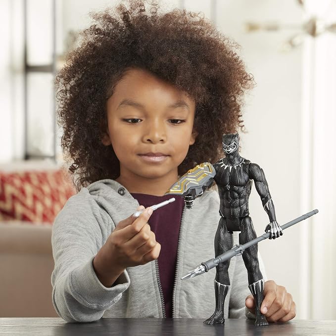 Avengers Titan Hero Series Blast Gear Deluxe Black Panther Action Figure, 12-Inch Toy, Inspired by Marvel Comics, for Kids Ages 4 and Up
