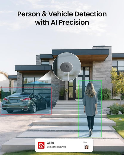 ZOSI 4 x C680 2K Window Security Camera with Full Color Night Vision, 3MP Indoor Plug-in WiFi Camera for Home Security, Human Vehicle Detection, 2.4/5GHz WiFi, 24/7 Recording, Easy & Quick Install