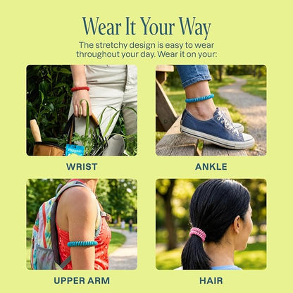 Cliganic 10 Pack Mosquito Repellent Bracelets for Adults & Kids (Rainbow Colors) - Natural DEET-Free Bands, Individually Wrapped