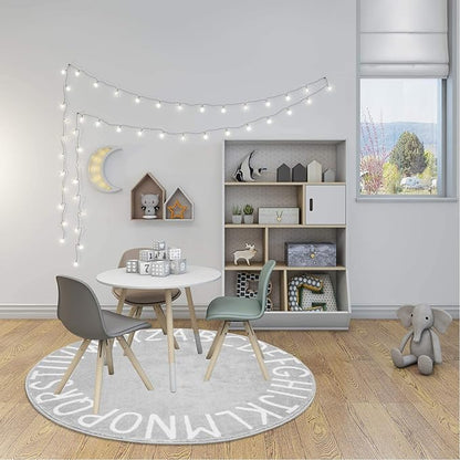 Topotdor Round Kids Play Rug Alphabet Nursery Area Rug Extra Large Soft Crawling Play Mat for Children Toddlers Bedroom (40 inch, Grey)