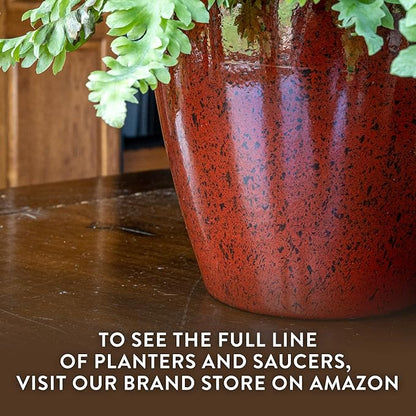 Classic Home and Garden Vogue Planter Pots w/Pottery Quality Finish - Modern Indoor & Outdoor Flower Pots - UV-Resistant Porch Planters - Decorative Pot for Flowers & Herbs (8” Willow Green)