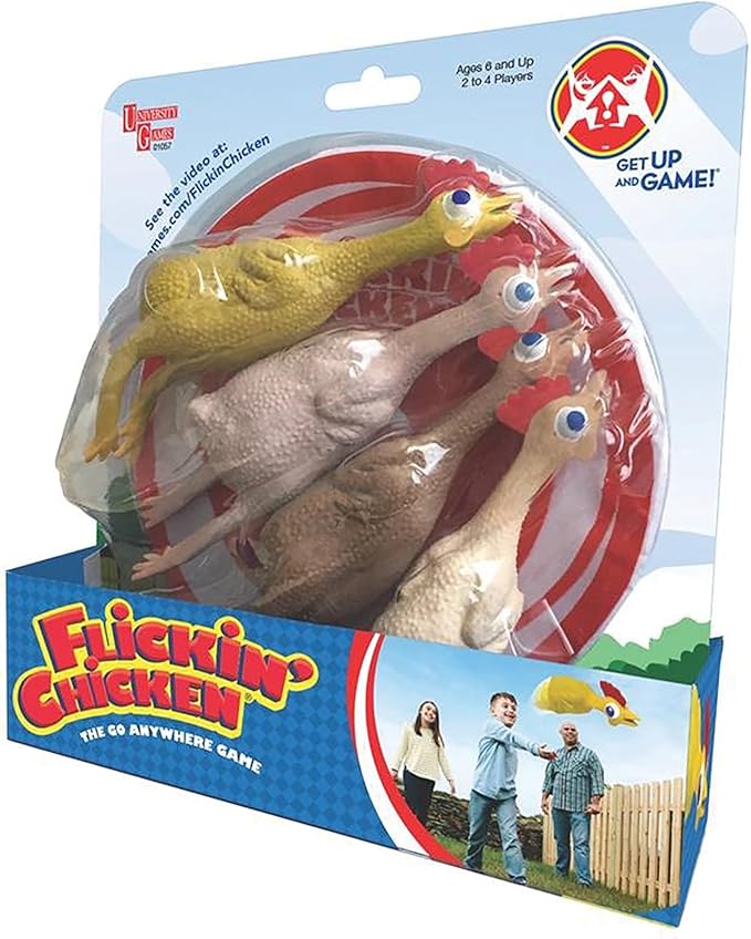 University Games, Flickin Chicken Indoor Outdoor Target Toss Game, The Go Anywhere Game for 2 or More Players Ages 6 and Up
