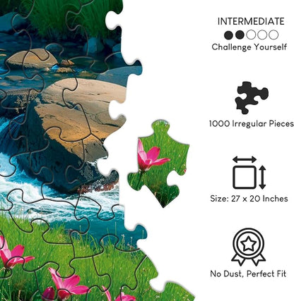 No Image Puzzle 1000 Irregular Pieces Extreme Difficult Jigsaw Challenge Adults Hardest Puzzle No Guide Ultimate Brain Teaser Intermediate Level Landscape Mystery Unique Gift