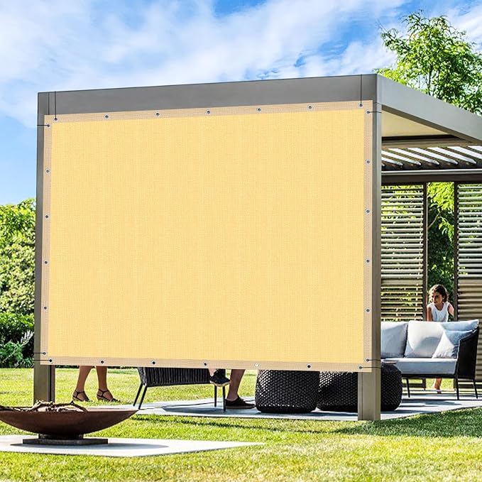 Artpuch Outdoor Pergola Shade Cover 23x24 FT Sun Shade Cloth with Grommets Sand 90% UV Protection Canopy Patio Privacy Screen (Customized Available)