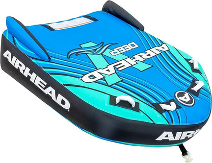 Airhead G-Force Towable Tube for Boating, 1-4 Rider Inflatable Boat Tube for Water Tubing, Heavy Duty Full Nylon Cover, Stabilizer Fins with Neoprene Knuckle Guards, Speed Safety Valve