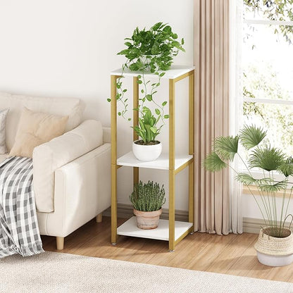 Plant Stand Indoor Corner Tall 3 Tier Metal Modern Flower Storage Plant Shelf Holder for Living Room Balcony Garden,Gold (3 Tier-Gold)