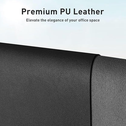 Aothia Leather Desk Pad Protector, Mouse Pad, Office Desk Mat, Non-Slip PU Leather Desk Blotter, Laptop Desk Pad, Waterproof Desk Writing Pad for Office and Home (48"x17", Black)