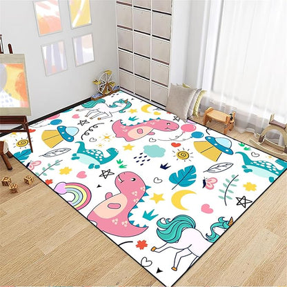 Dinosaur Rugs for Boys Bedroom - Dinosaur Room Decor for Boys Kids Area Rug Dinosaur Rug Boys Rugs for Bedroom Dinosaur Carpet Rugs Kids Play Rugs Cute Cartoon Dinosaur Decor,5'×7'
