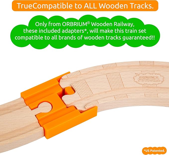 Wooden Train Set Deluxe 52 Pcs with Storage Gift Box Tunnel 9 Layouts Magnetic Trains STEM Montessori Toys Playset for Grandkids Toddler Boys Girls Kids 3+ compatible with Thomas Brio Melissa and Doug