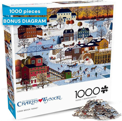 Buffalo Games - Charles Wysocki Festive Winter Scene 1000 Piece Jigsaw Puzzle for Adults and Families