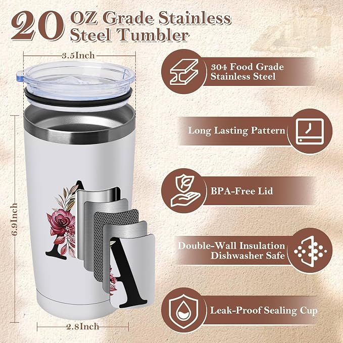 20 Oz Insulated Coffee Cup with Lid Car Tumbler Travel Mug Brides Cute Stuff Her Wedding Day Bridal Shower Bachelorette Best Party Engaged Engagement Personalized Unique Cool Special Customized Gifts