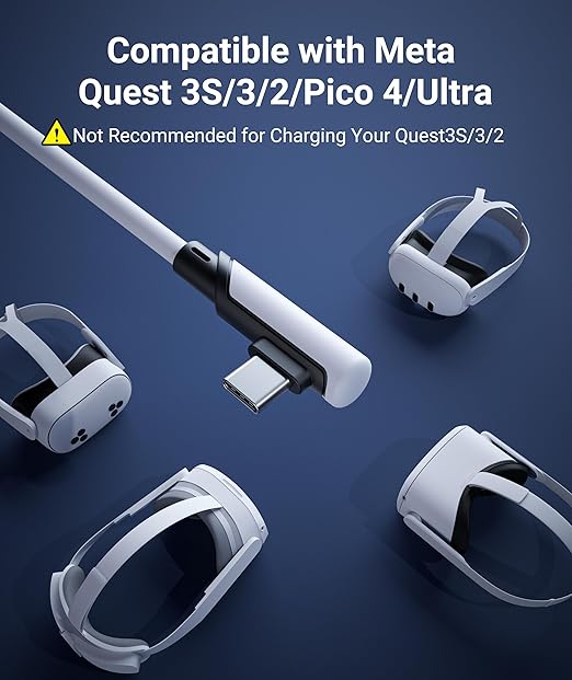 Syntech Link Cable 20 FT Compatible with Oculus/Meta Quest 3/Meta Quest2/Pro/Pico 4/Ultra Accessories and PC/SteamVR, High Speed PC Data Transfer, USB 3.0 to USB C Cable for VR Headset