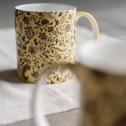 Maison d' Hermine Coffee Mug with Handles Tea Cups (15 Ounce, Pack of 2) | Fine Bone China Coffee Mugs for Hot Beverages Cappuccino Latte Home Restaurant Hotel Spring Summer -Lakshmi