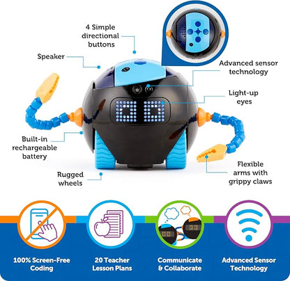 Learning Resources Cooper the STEM Robot Classroom Pack – Rechargeable Educational Coding Robot Toy for Elementary School, Coding Toys for Kids, Robotics Kits for Kids Age 5-7